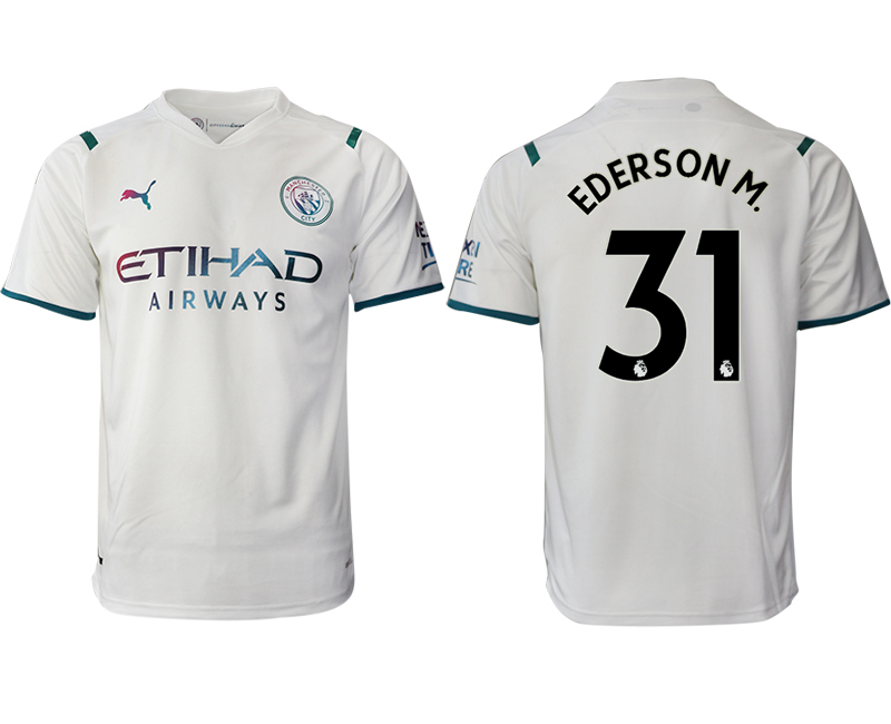 Men 2021-2022 Club Manchester city away aaa version white #31 Soccer Jersey->manchester city jersey->Soccer Club Jersey